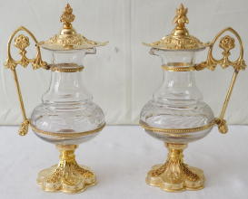 French antique solid silver gilt Gothic Chapel Set